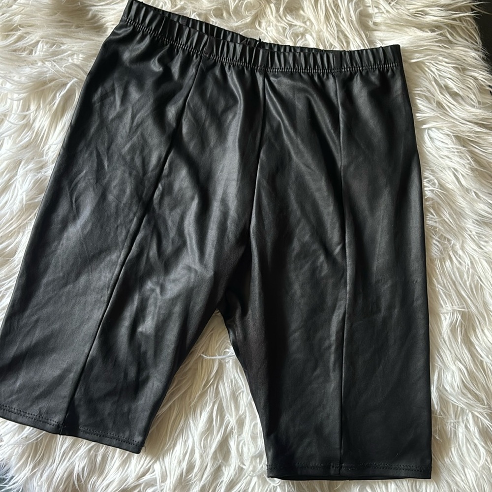 Leather Look Bike Shorts